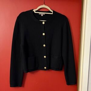 J. Crew Black Cardigan with Gold Buttons